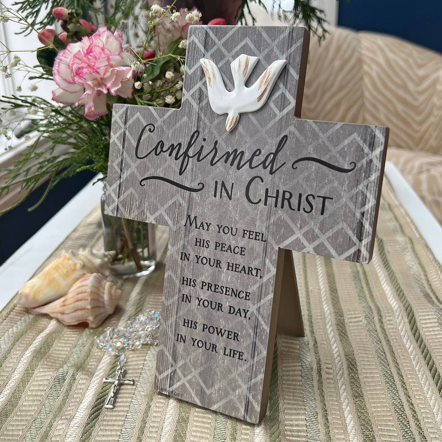 Catholic Confirmation Cross – Religious Keepsake Gift with Dove
