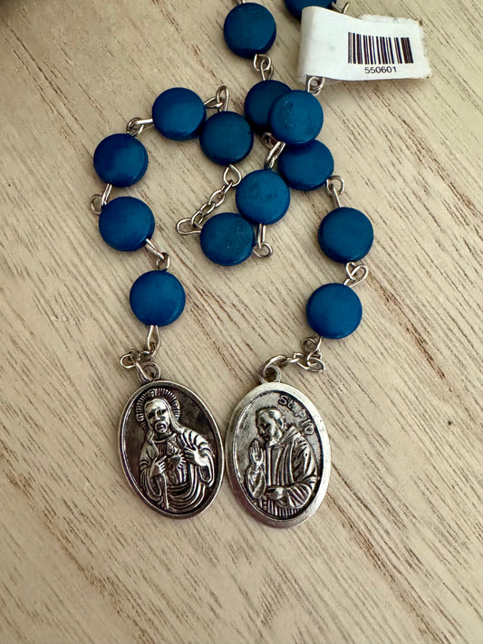 Blue Bead Padre Pio Novena Chaplet