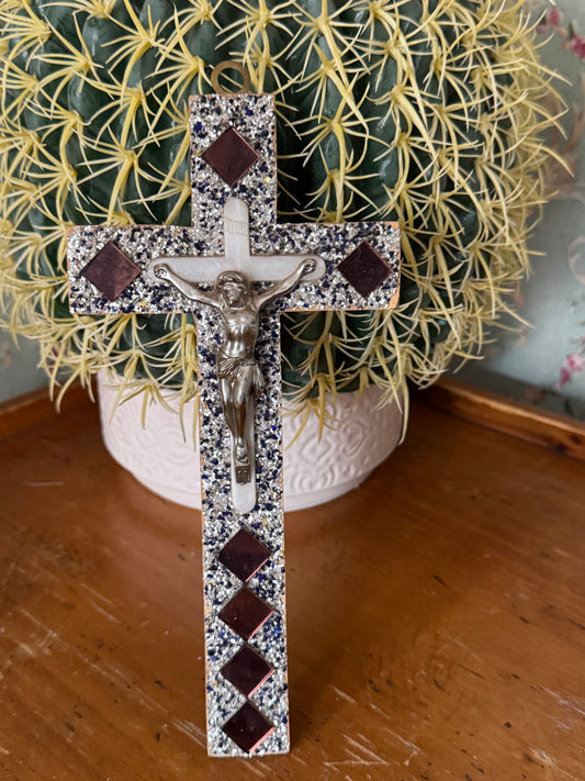 Vintage Lightweight Crucifix with Textured Backing