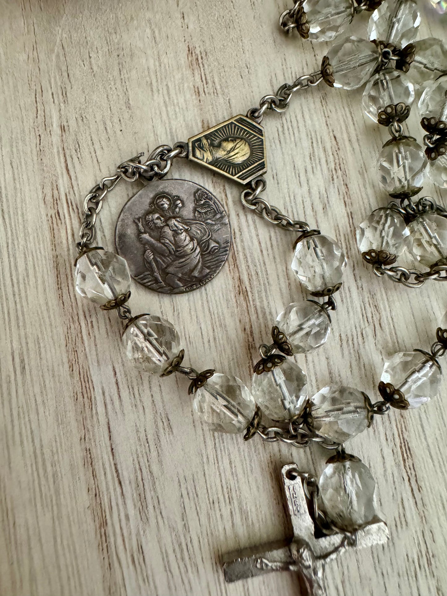 Vintage Italian Rosary – Crystal-Like Beads – 22"