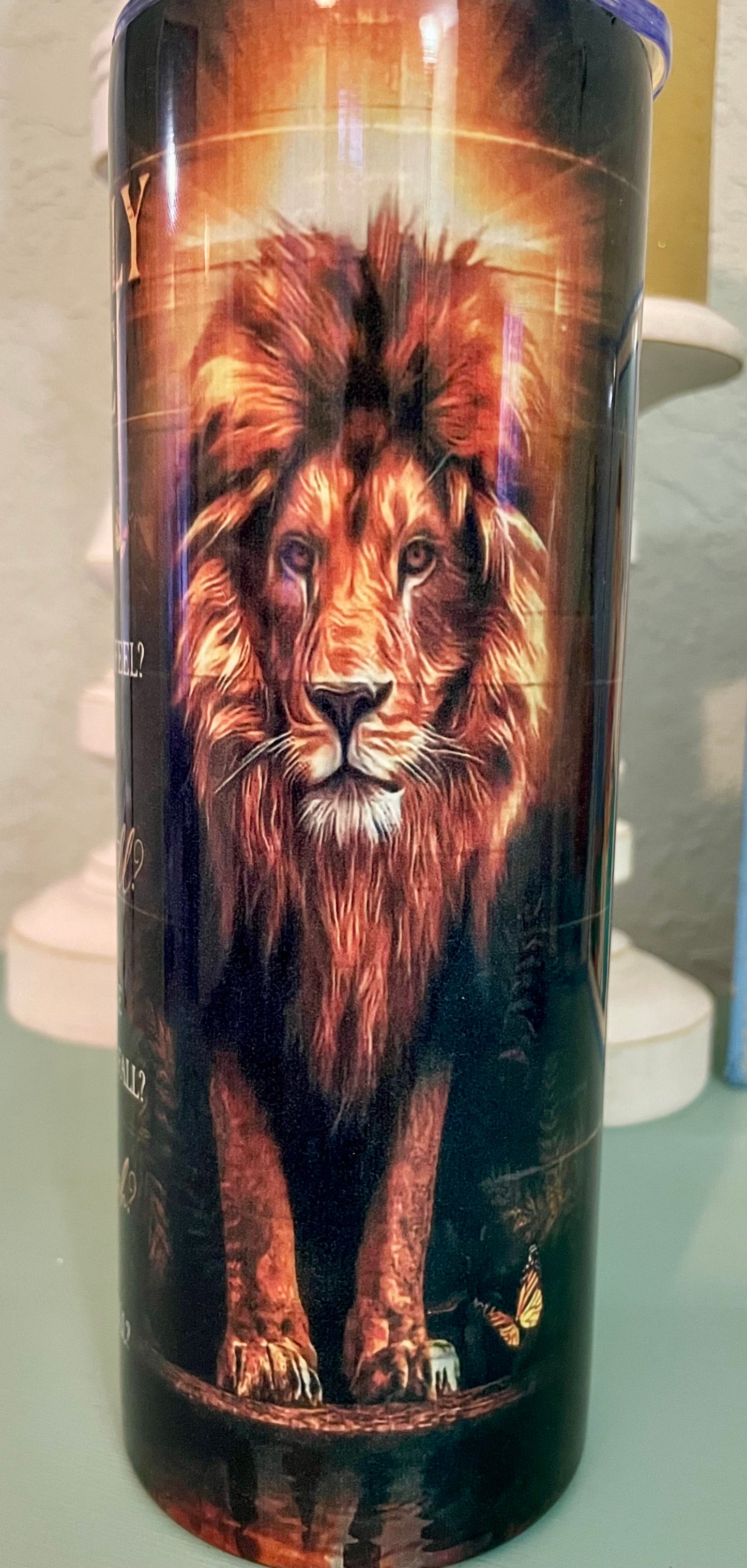 Exquisite 20oz Tumbler – Jesus, Lion, and "I Can Only Imagine"