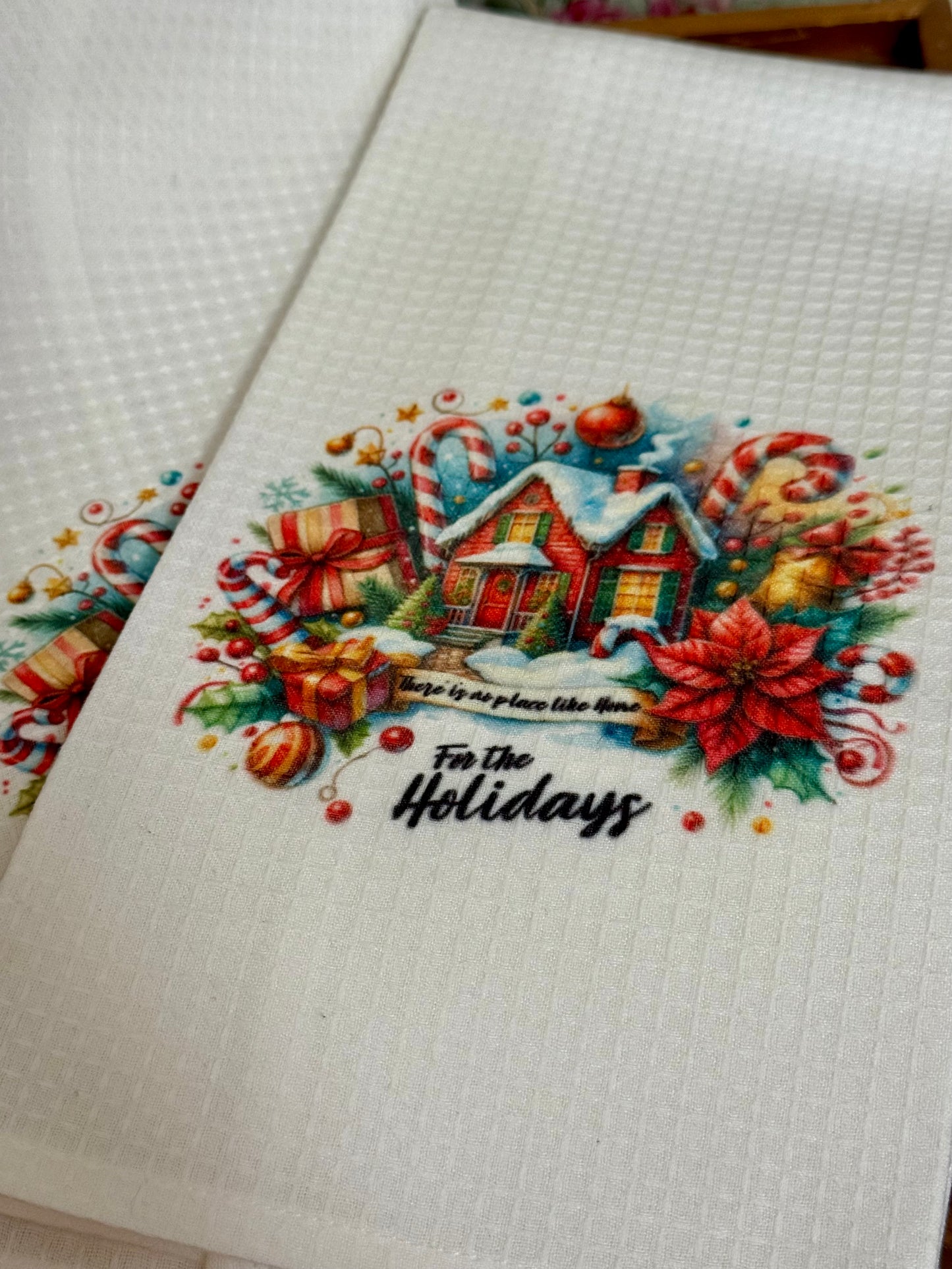 Christmas Waffle Texture Tea Towel * Various Styles!*