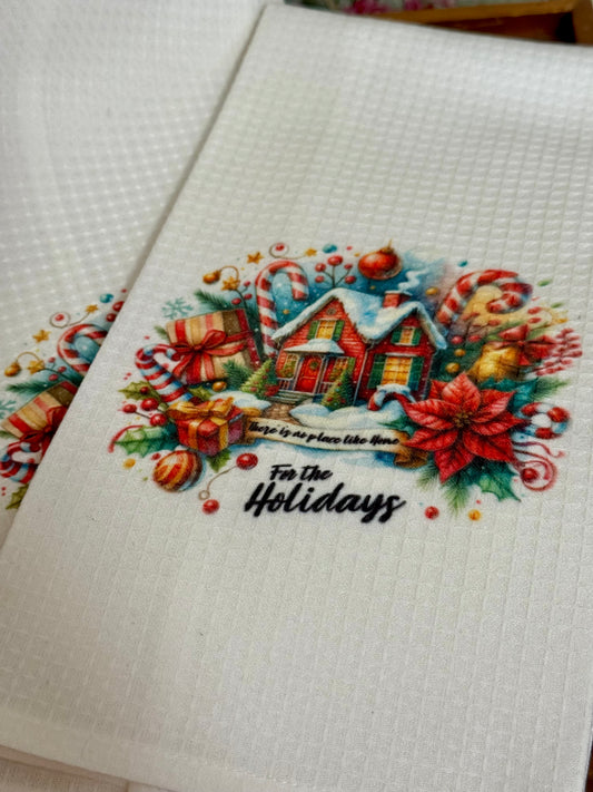 Christmas Waffle Texture Tea Towel * Various Styles!*