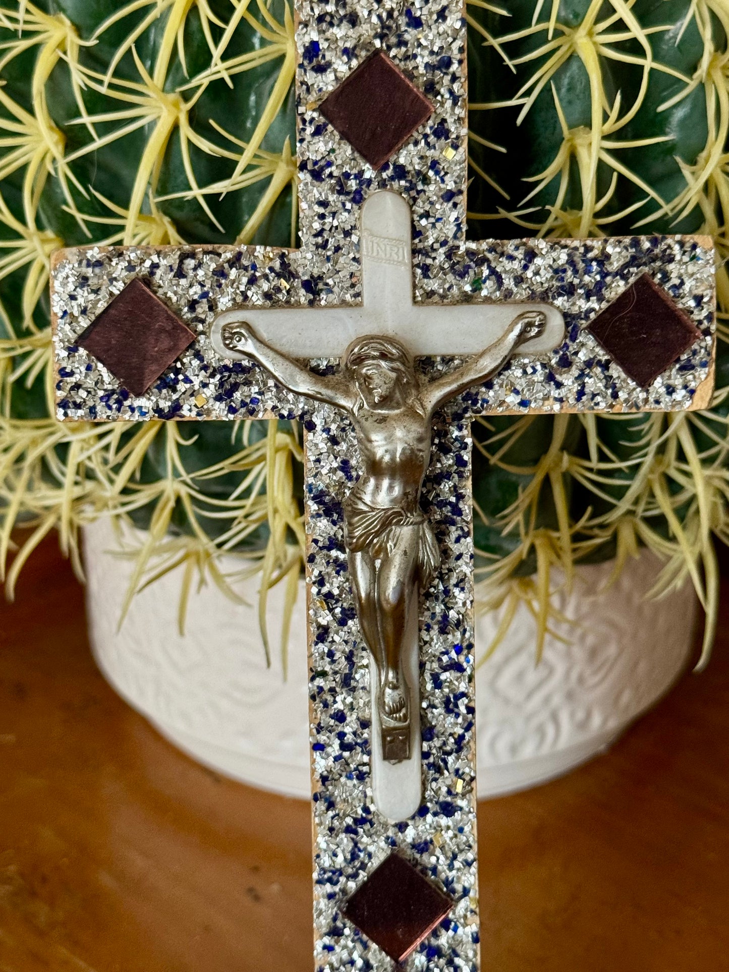 Vintage Lightweight Crucifix with Textured Backing