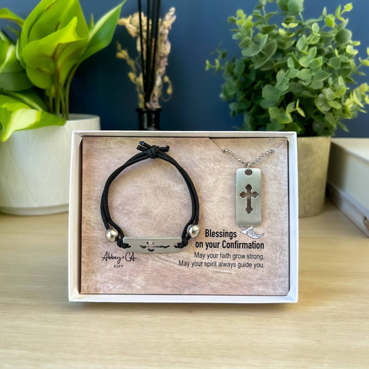 Catholic Confirmation Gift Set – Bracelet and Cross Necklace