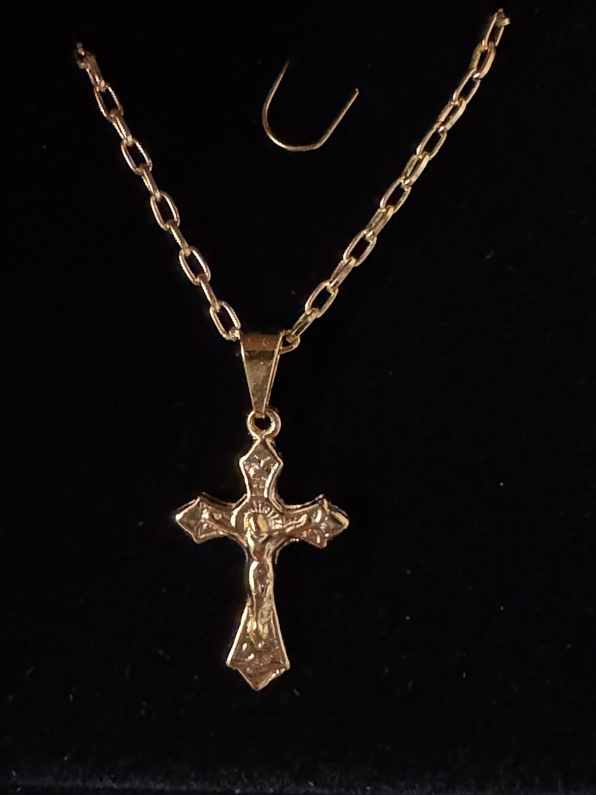 Gold Crucifix Pendant Necklace