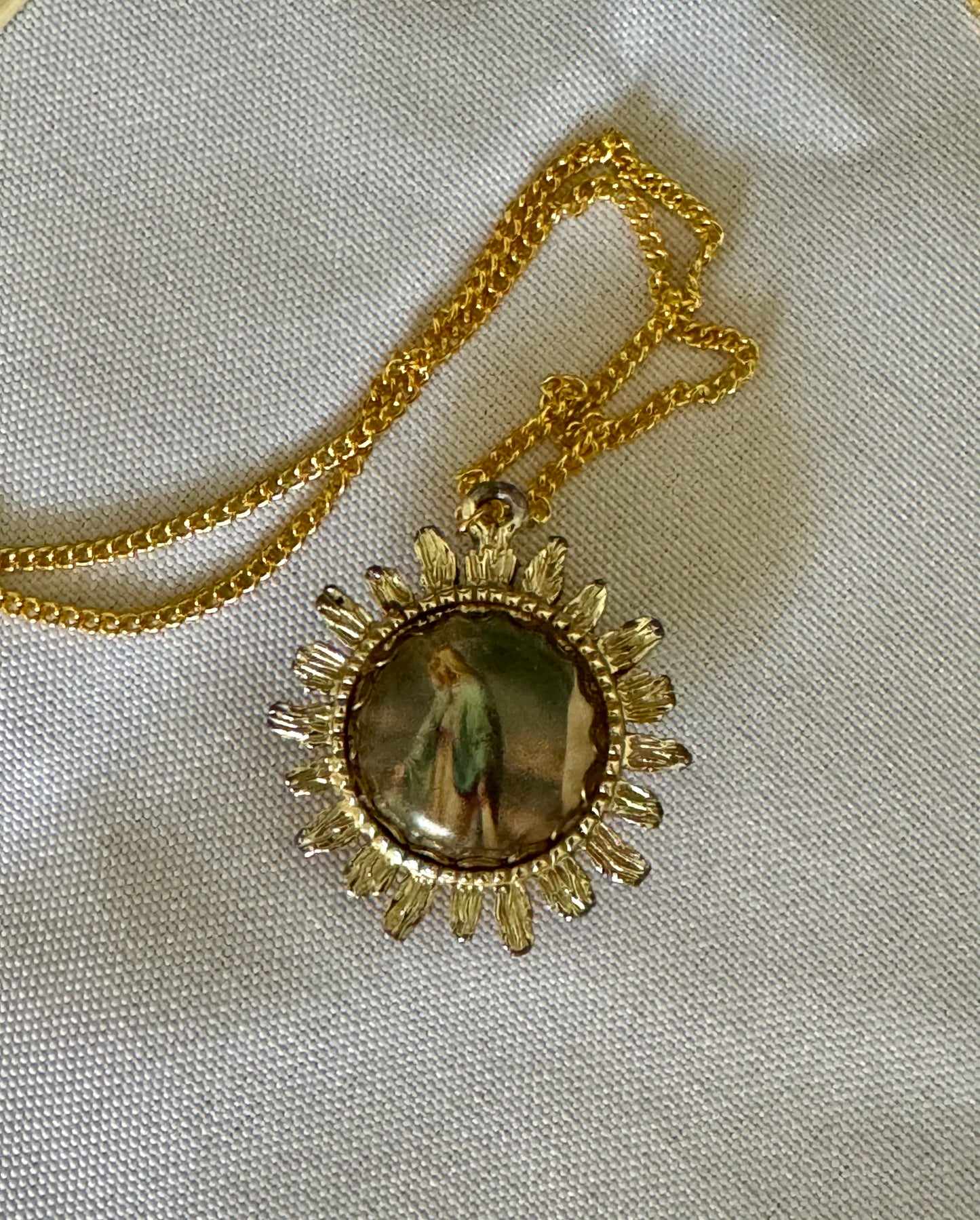 Vintage red and green Sacred Heart & Immaculate Heart Necklace