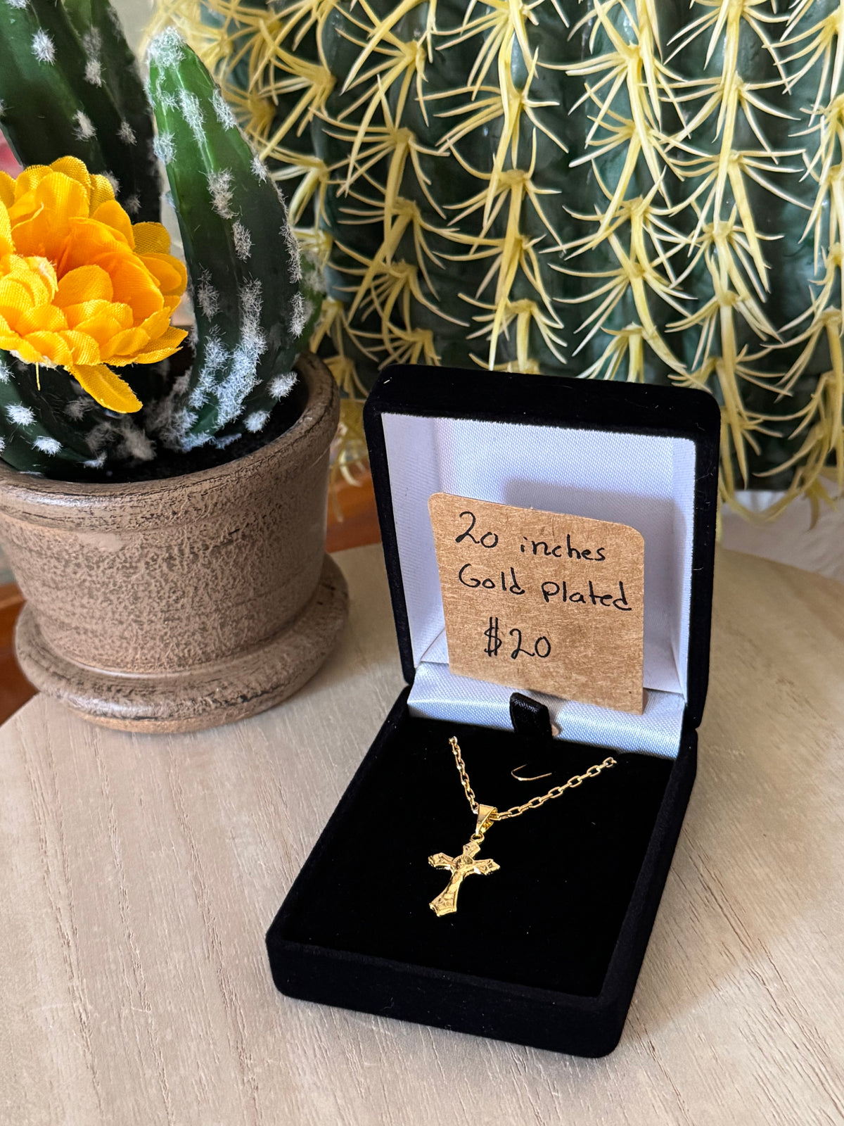 Gold Crucifix Pendant Necklace
