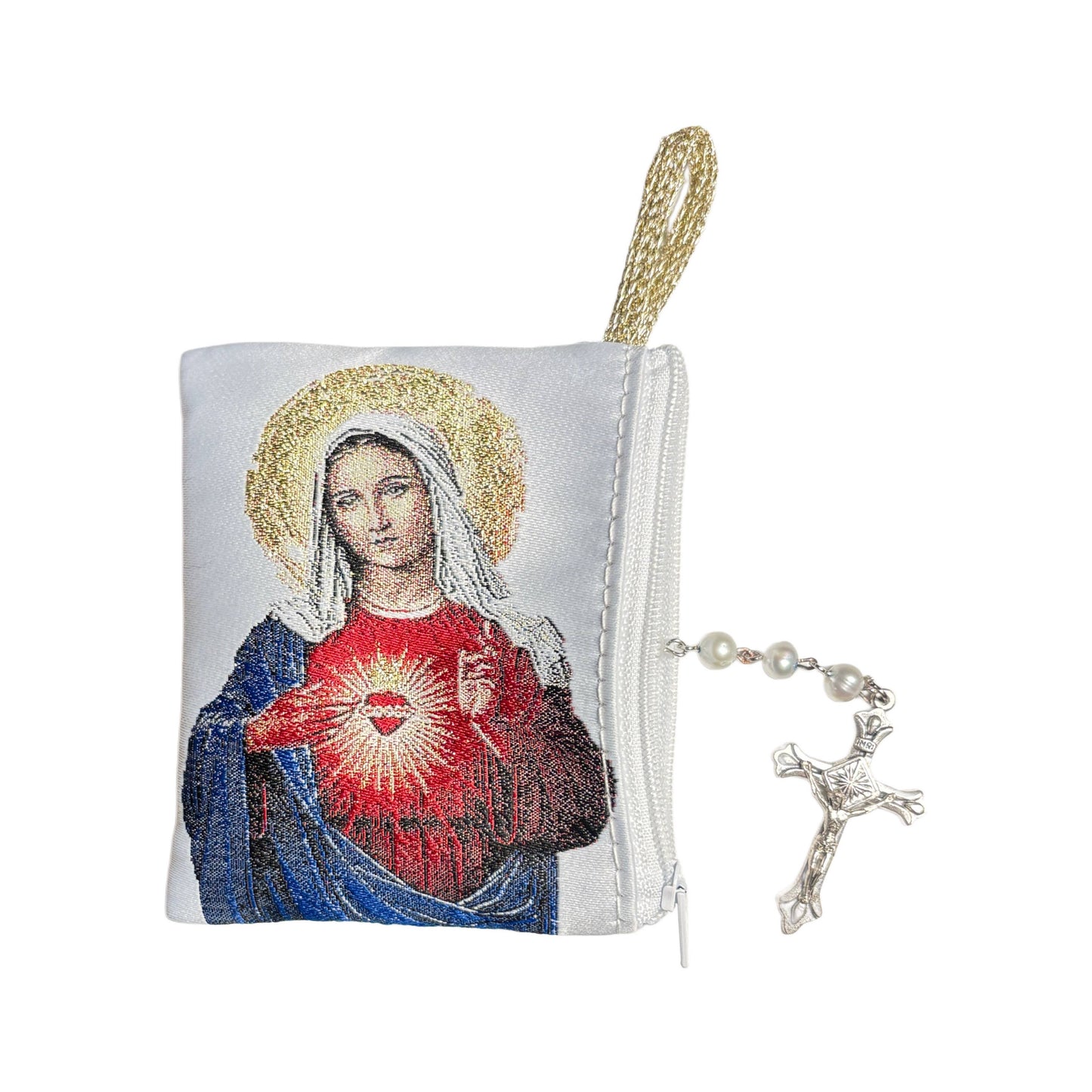 Sacred Heart of Mary Tapestry Zipper Pouch