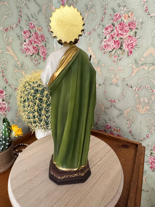 12" Handpainted St. Jude Resin Statue
