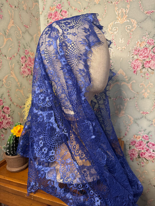 Handmade Eyelash Lace Adult Catholic Chapel Veil – Infinity Style (No Clip) | 23x28