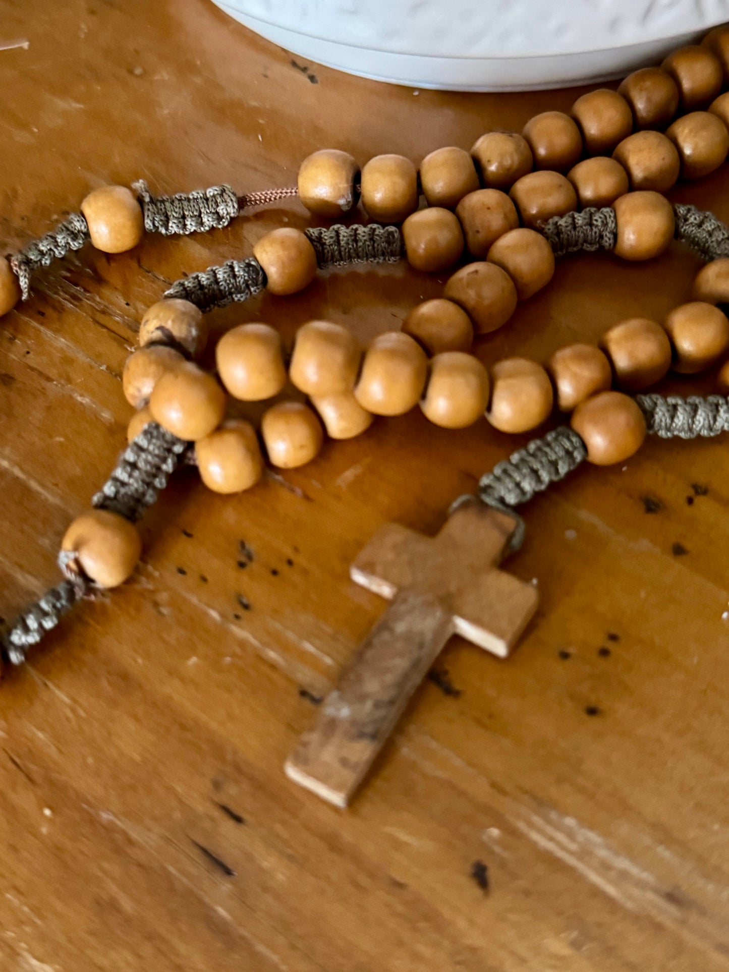 Vintage Wooden Rosary – 18.5 Inch