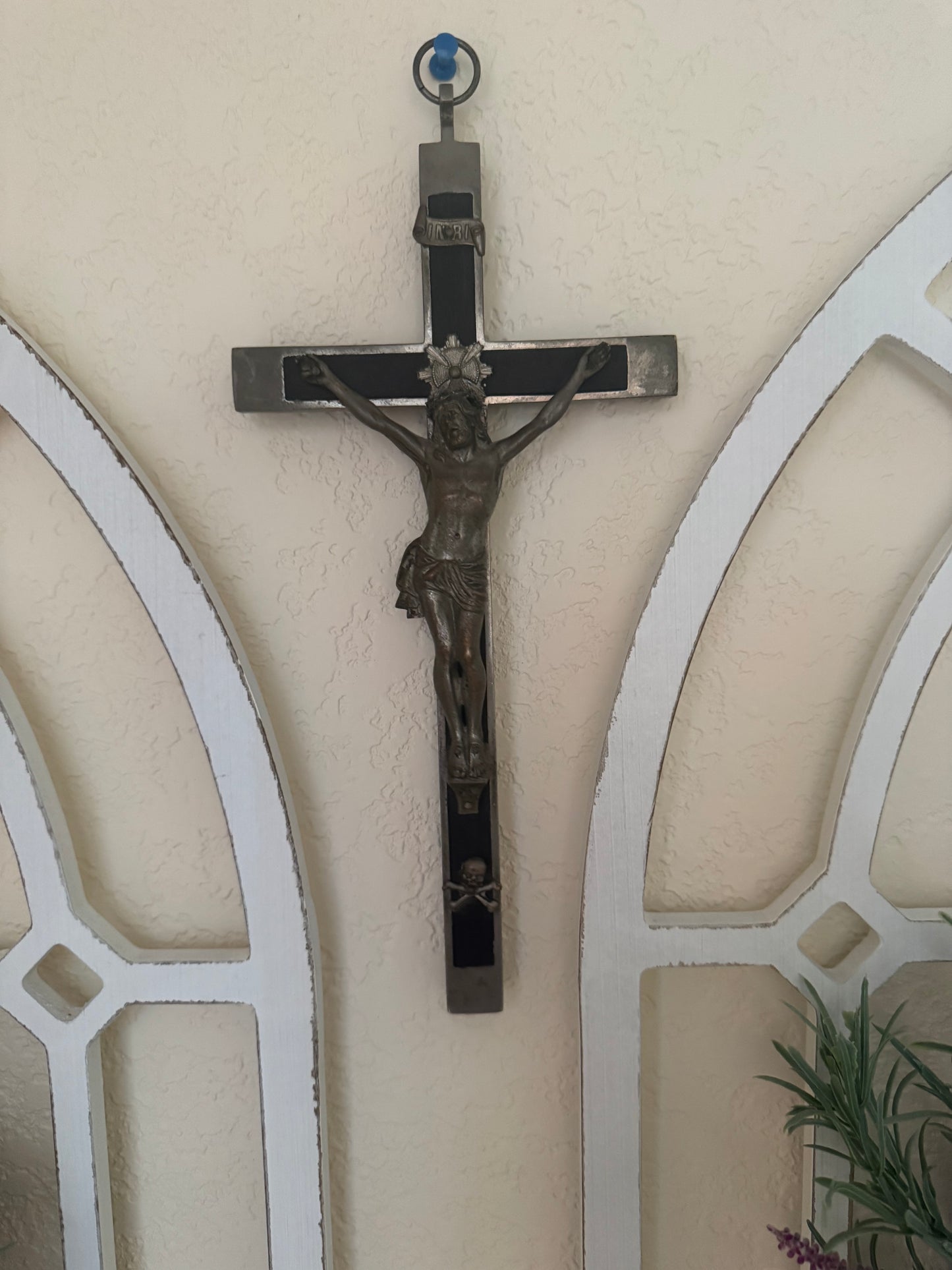 Vintage Memento Mori Crucifix – 10.5" x 5" | Heavy-Duty with Incredible Detail