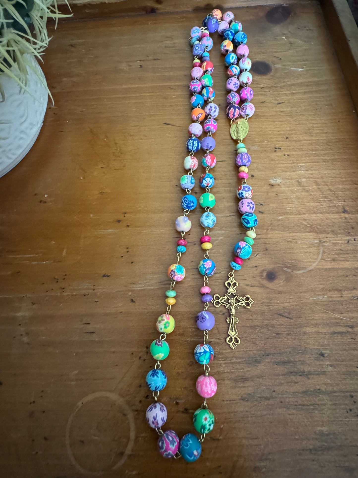 Handmade Colorful Chainlink Polymer Clay Rosary