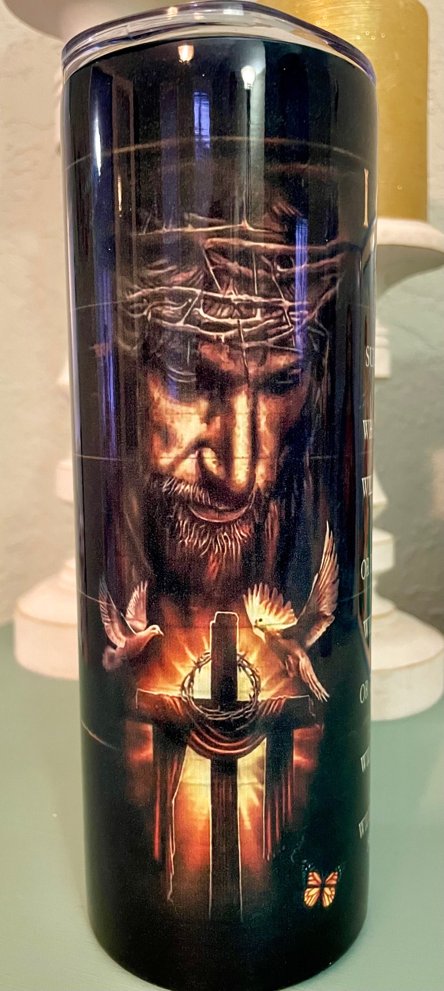 Exquisite 20oz Tumbler – Jesus, Lion, and "I Can Only Imagine"