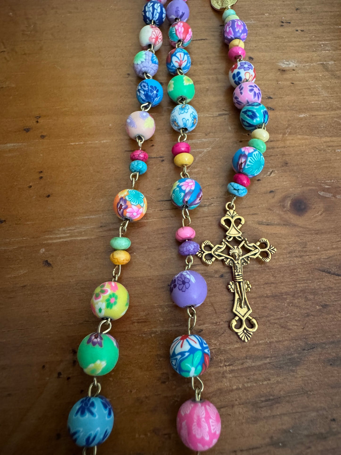 Handmade Colorful Chainlink Polymer Clay Rosary