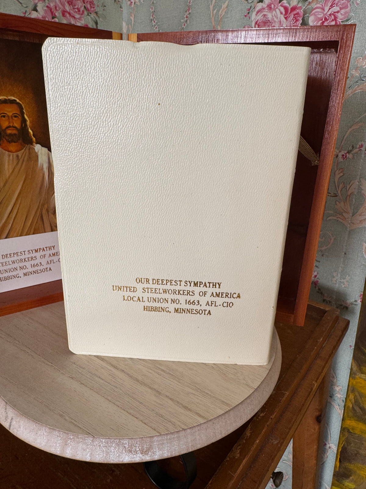 Vintage Catholic Bible with Union-Made Wooden Box, Nashville
