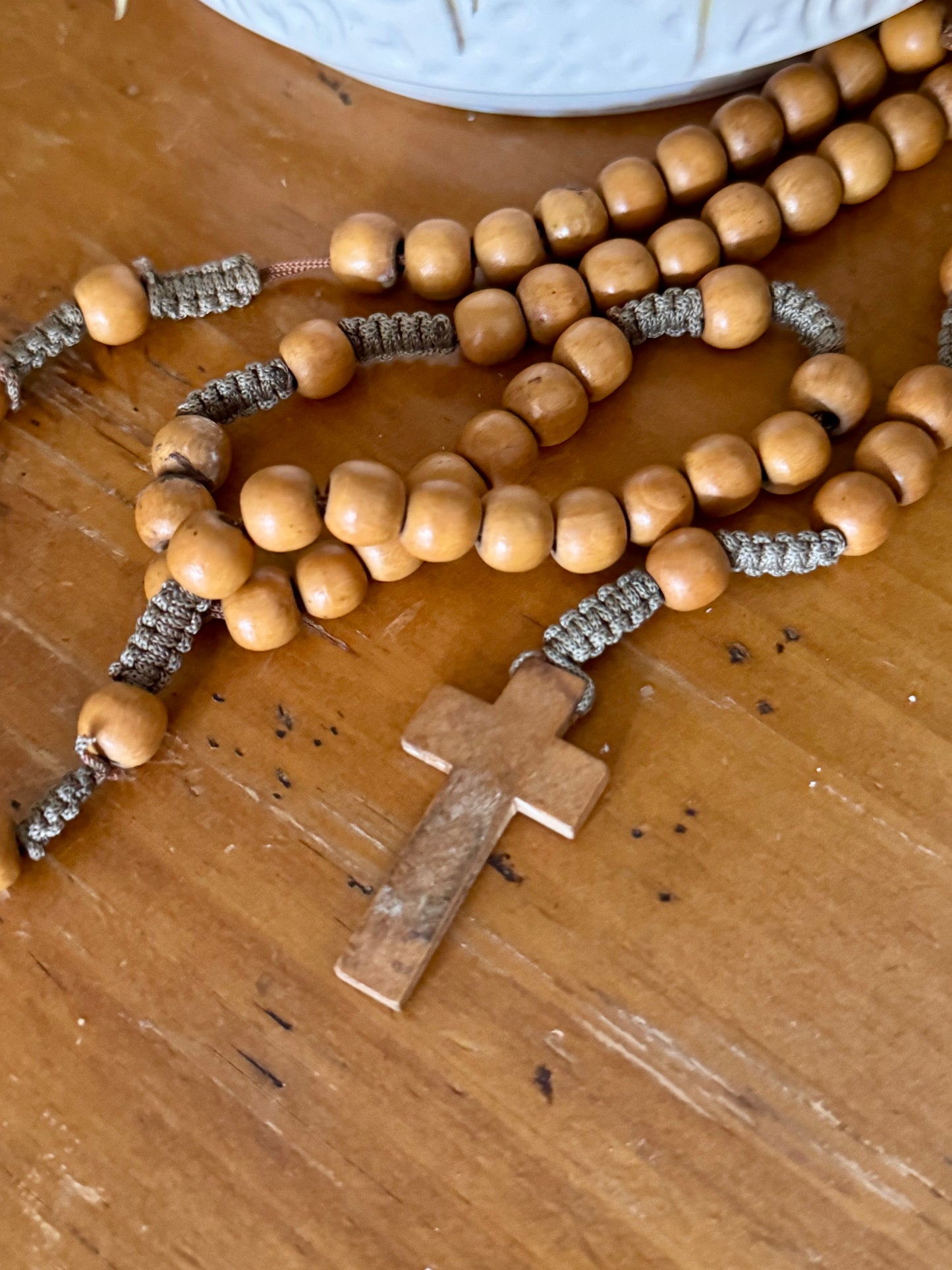 Vintage Wooden Rosary – 18.5 Inch
