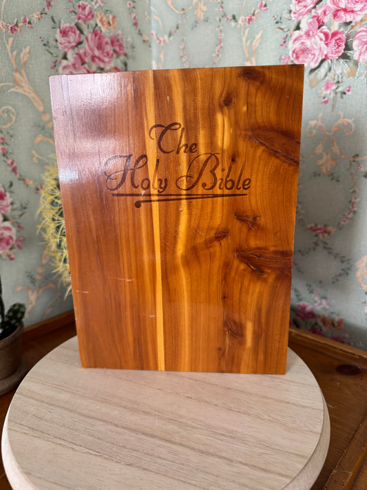 Vintage Catholic Bible with Union-Made Wooden Box, Nashville