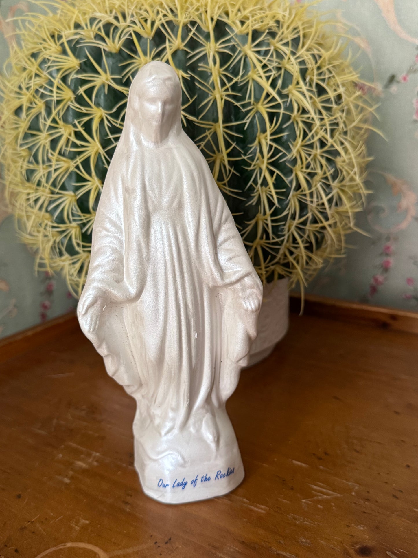 Vintage Hand-Painted Ceramic Our Lady of the Rockies Figurine