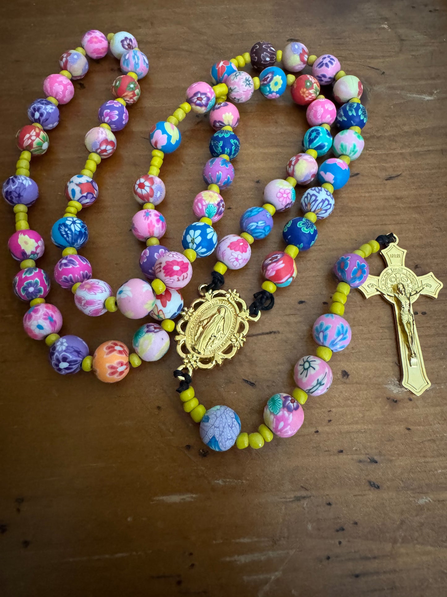Handmade Strung Polymer Clay Rosary 10mm beads (V1)