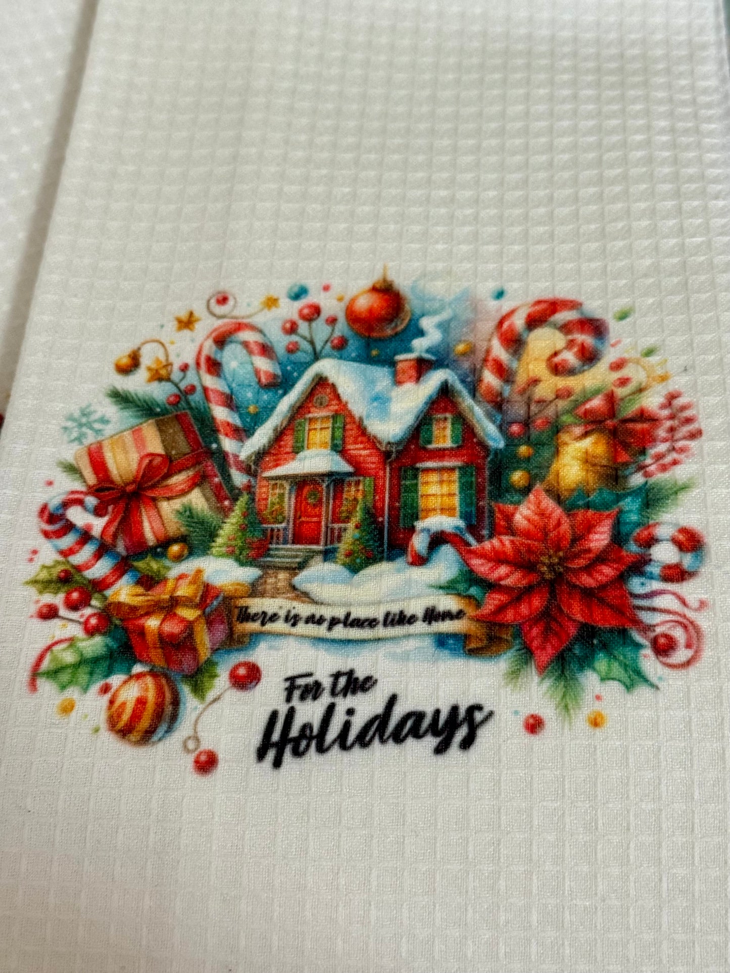 Christmas Waffle Texture Tea Towel * Various Styles!*