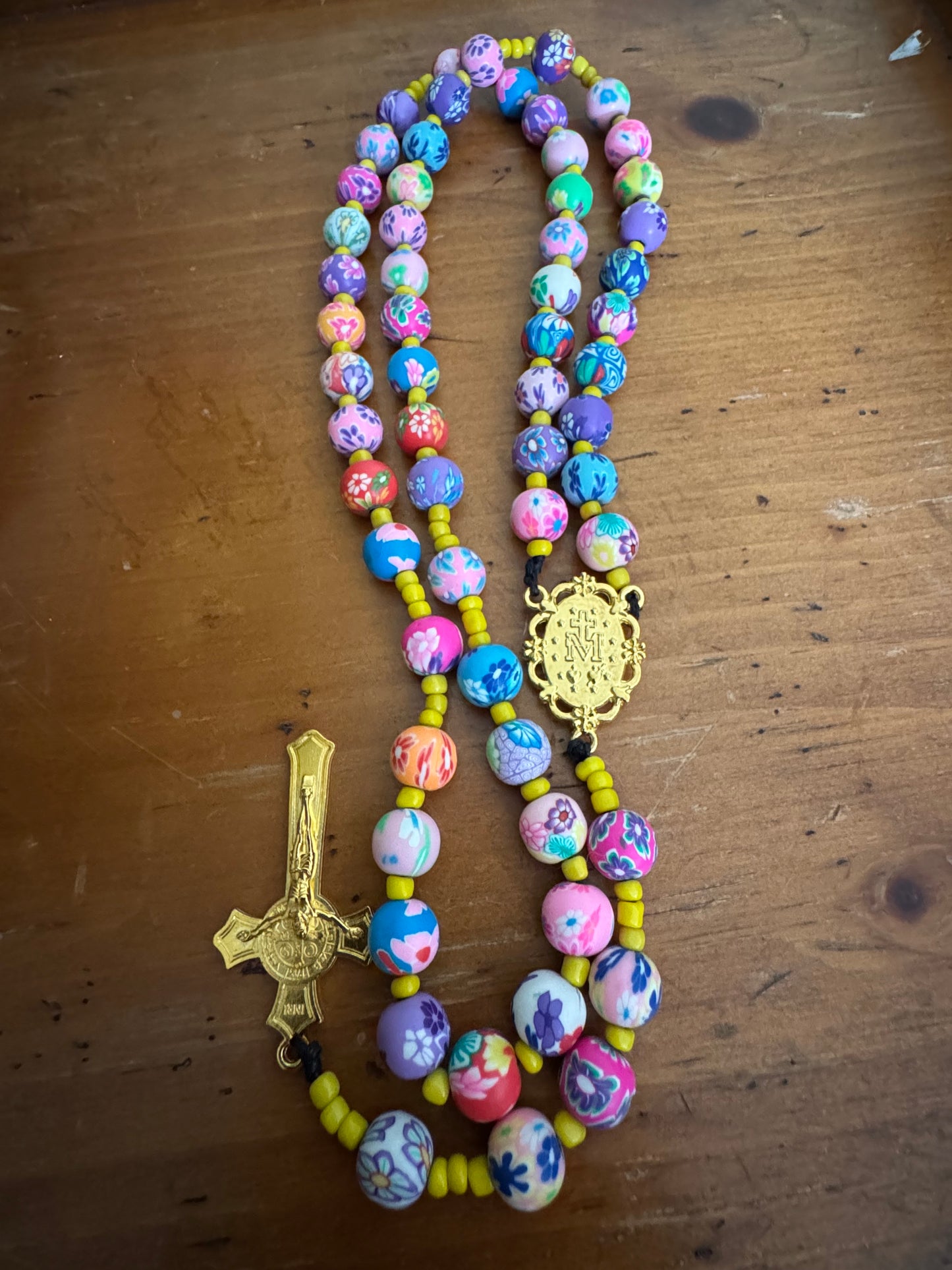 Handmade Strung Polymer Clay Rosary 10mm beads (V2)