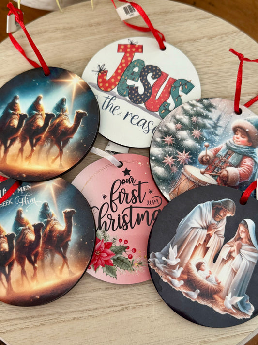 Handmade 3-Inch Double-Sided Christmas Ornaments