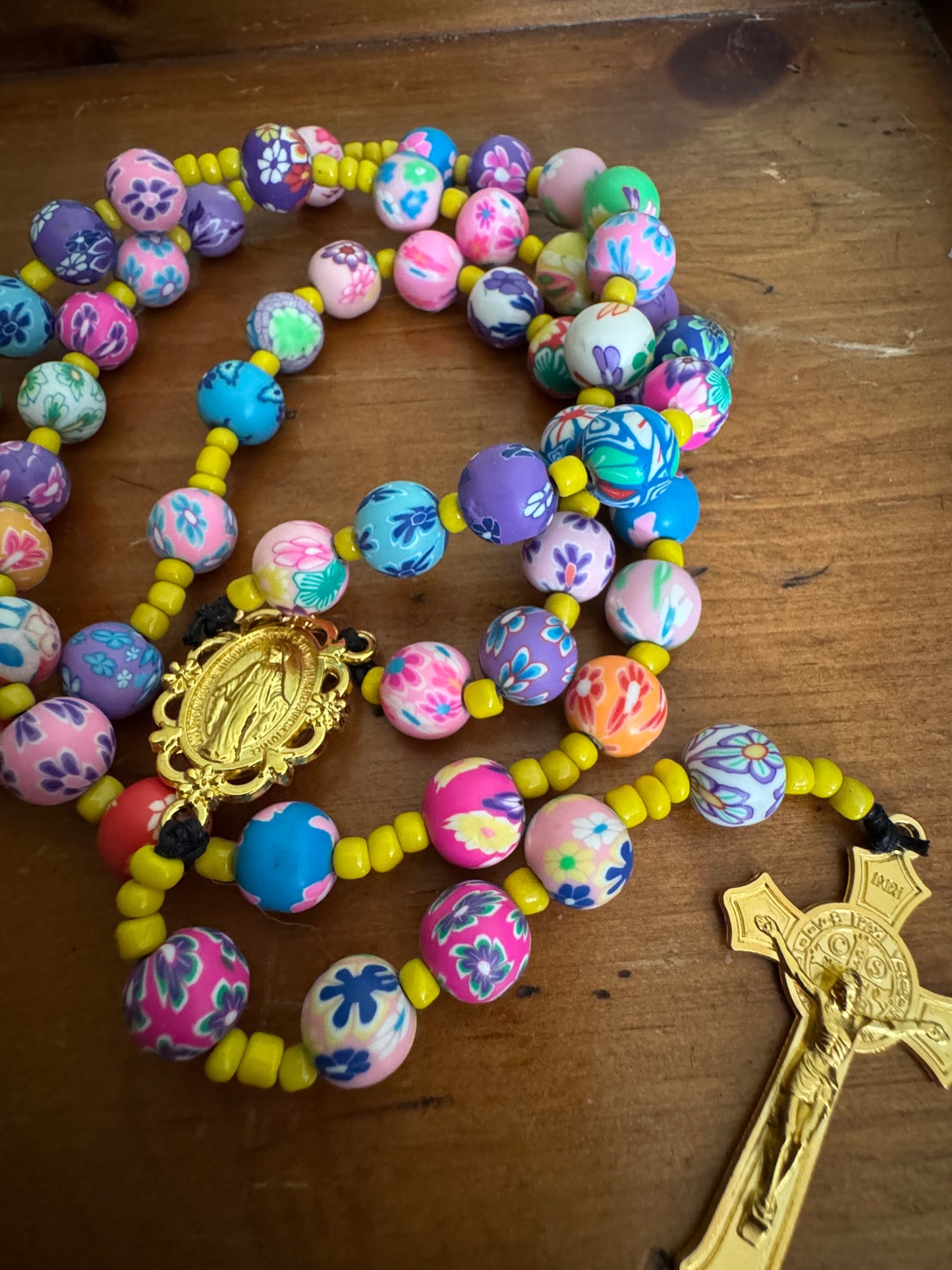Handmade Strung Polymer Clay Rosary 10mm beads (V2)