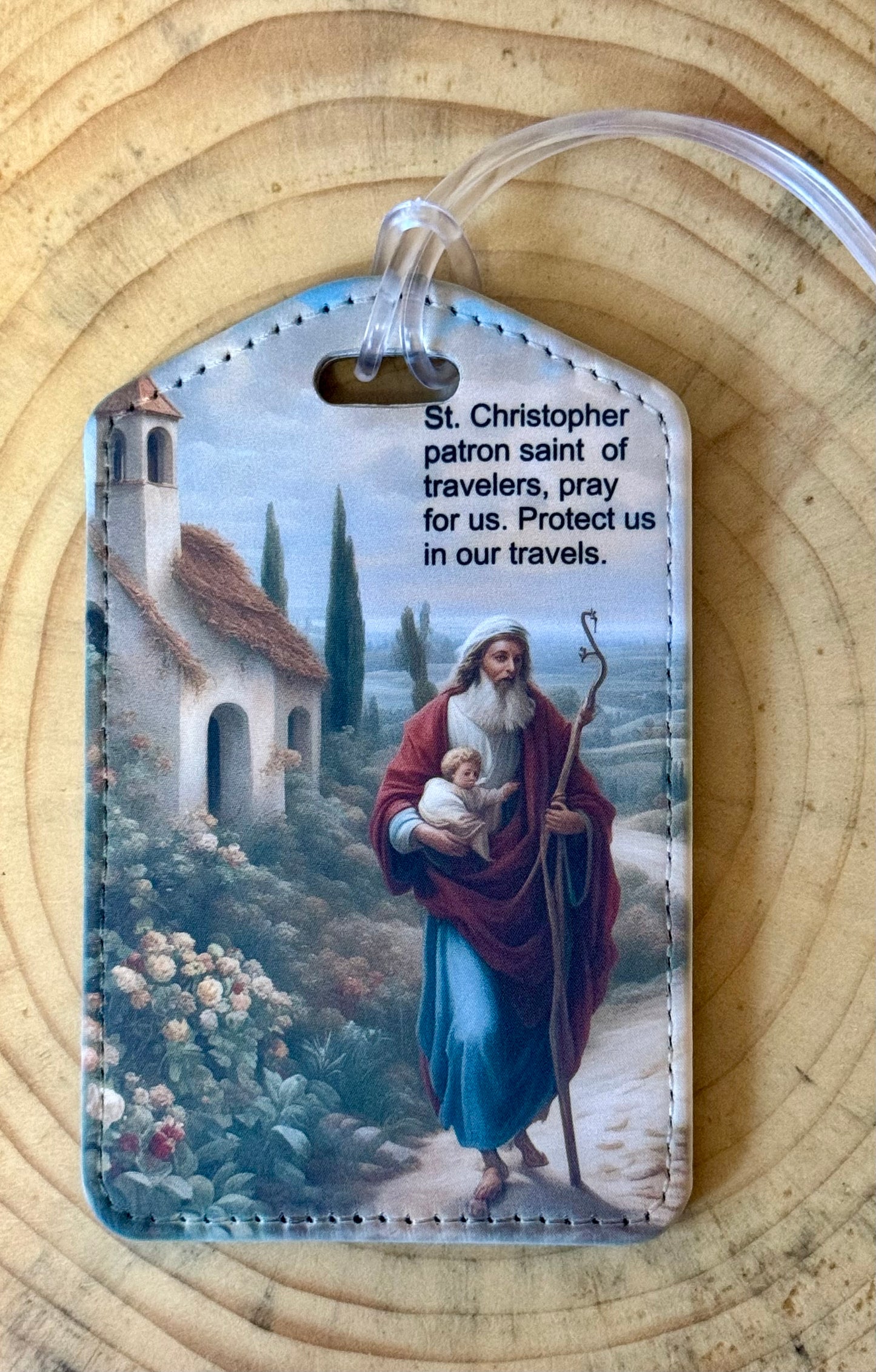 St. Christopher Luggage Tag – "Pray for Us"