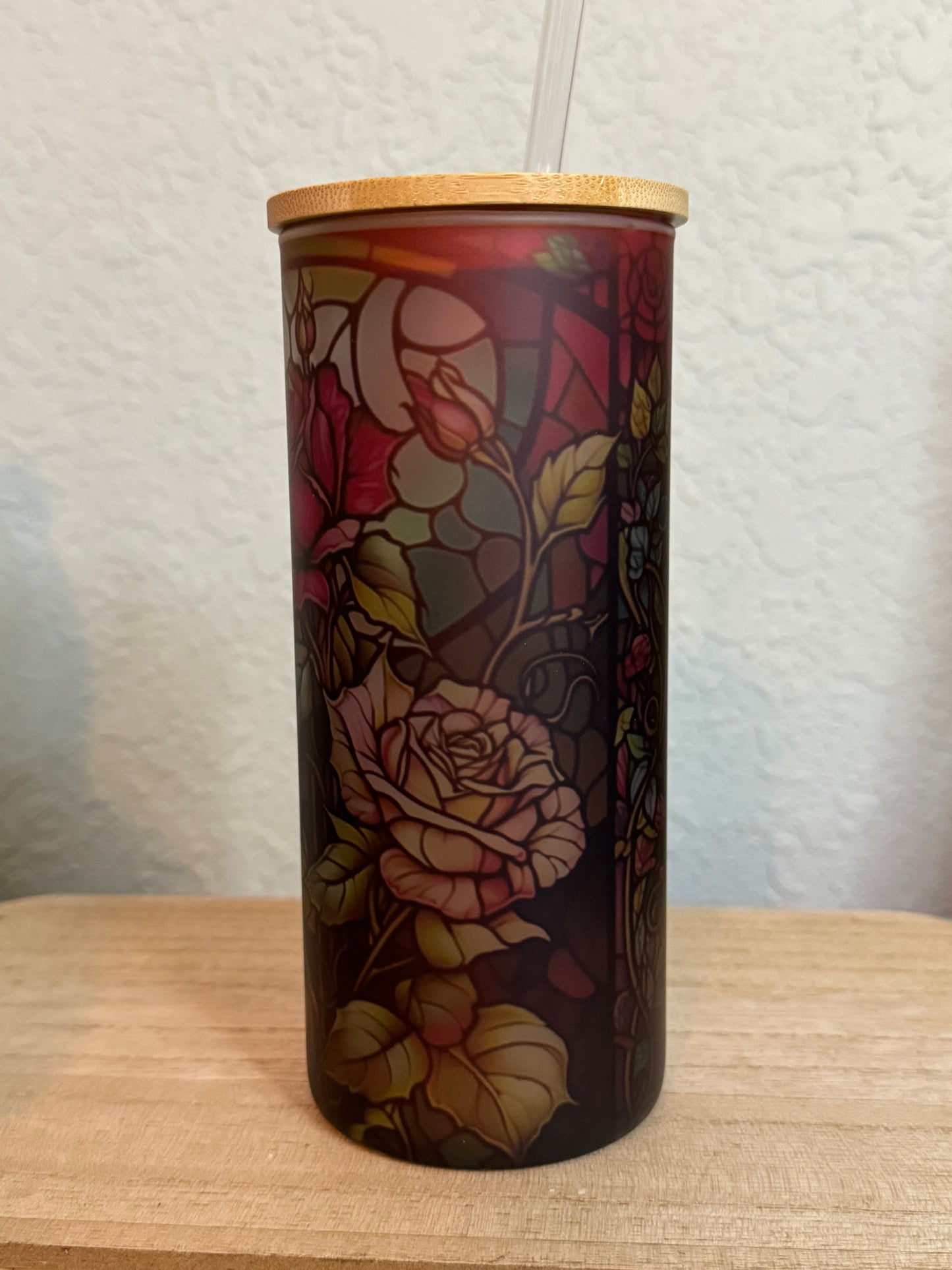 Gorgeous Frosted Rose Tumbler – 20oz with Bamboo Lid