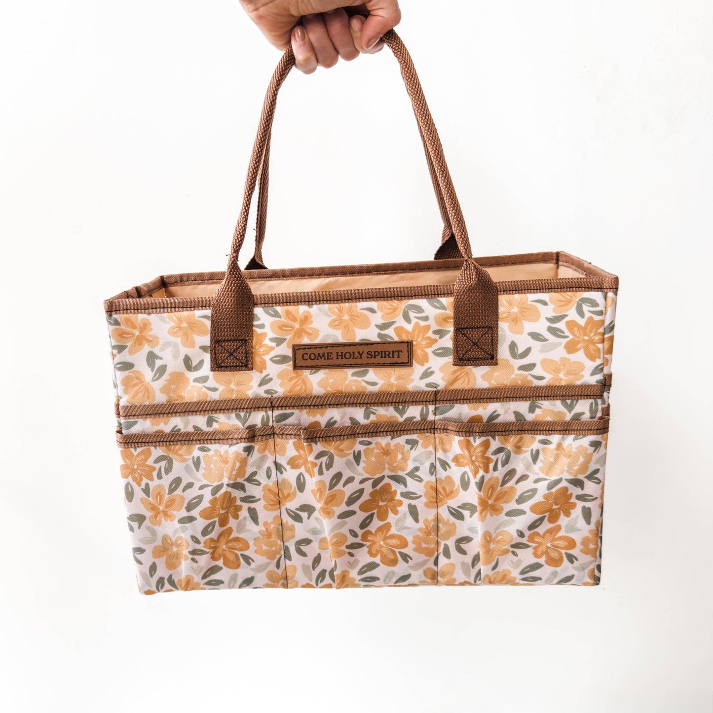 Catholic Prayer Corner Caddy- Floral Yellow