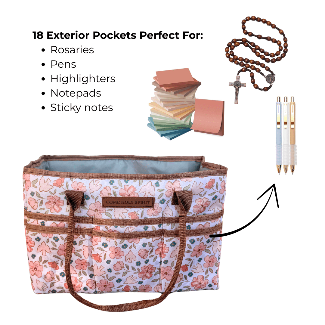 Catholic Prayer Corner Caddy- Pink
