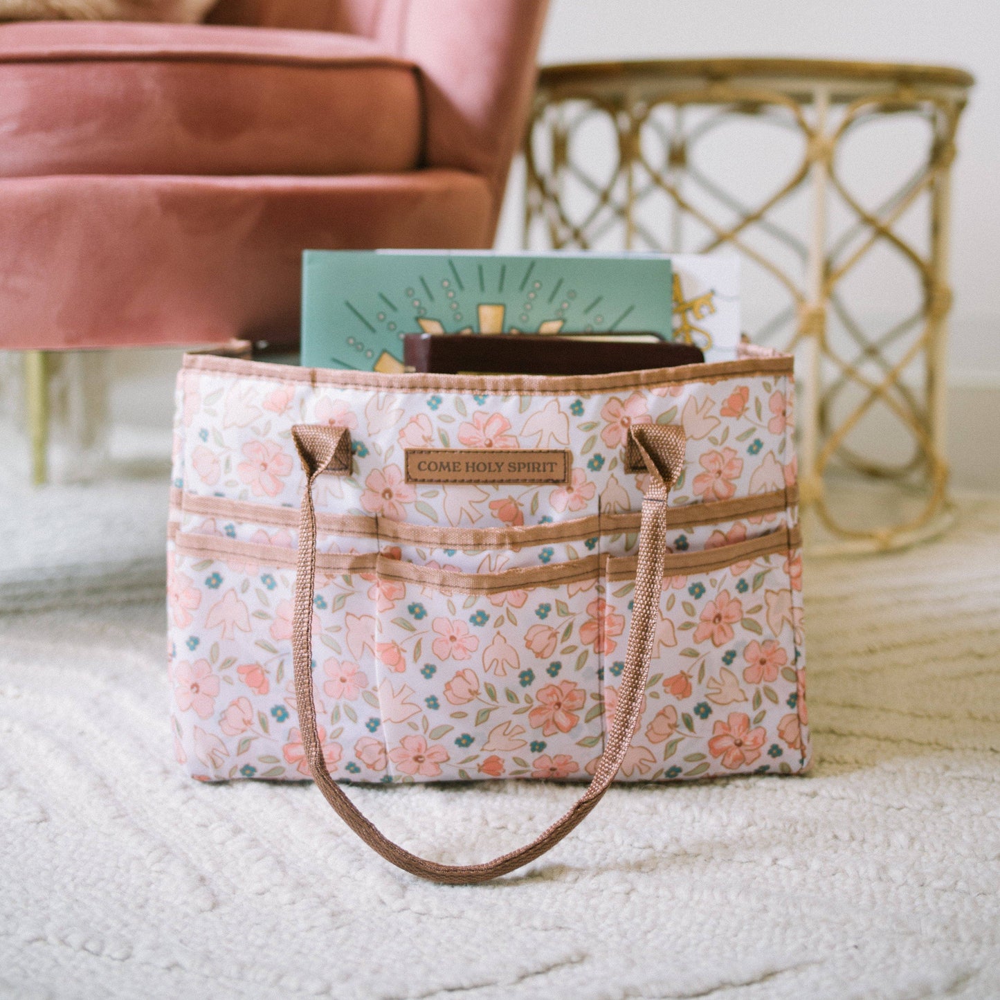 Catholic Prayer Corner Caddy- Pink