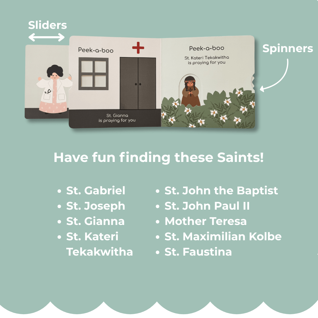 Peek-a-Boo Saints 2 – Interactive Catholic Board Book for Kids