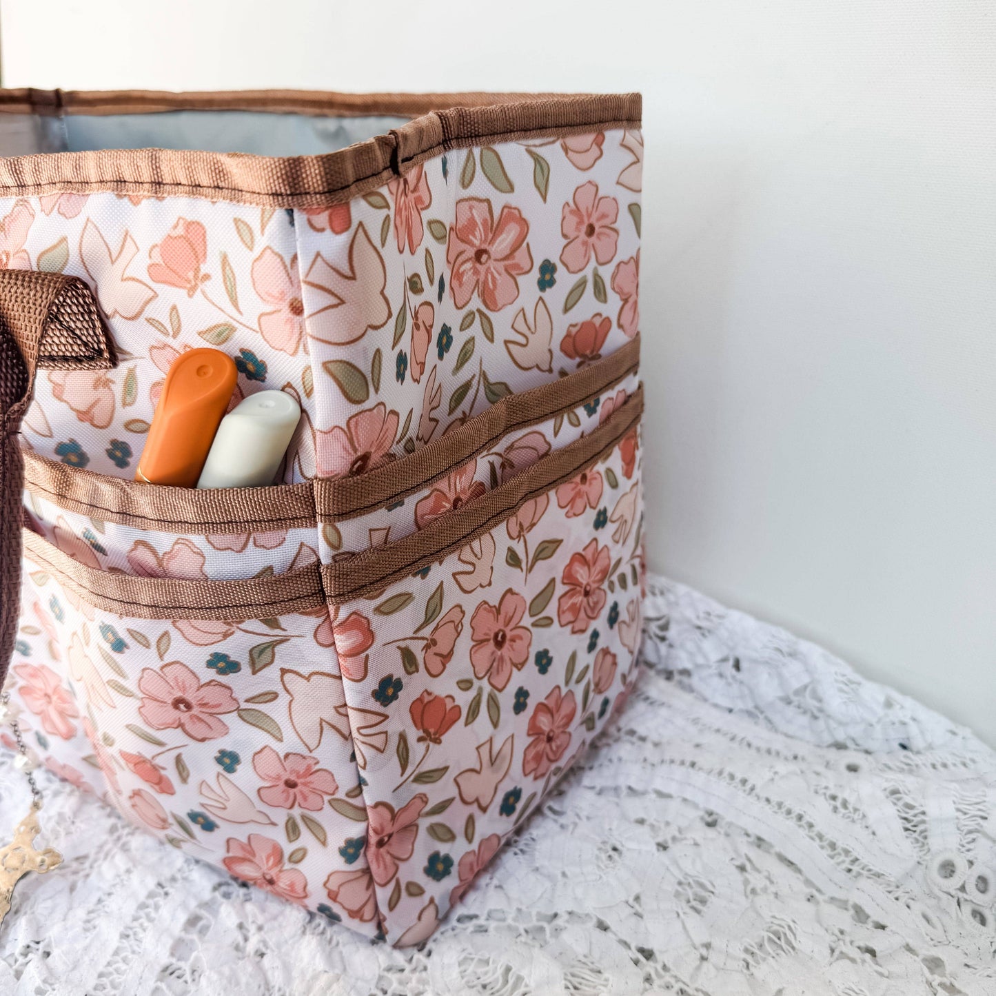 Catholic Prayer Corner Caddy- Pink