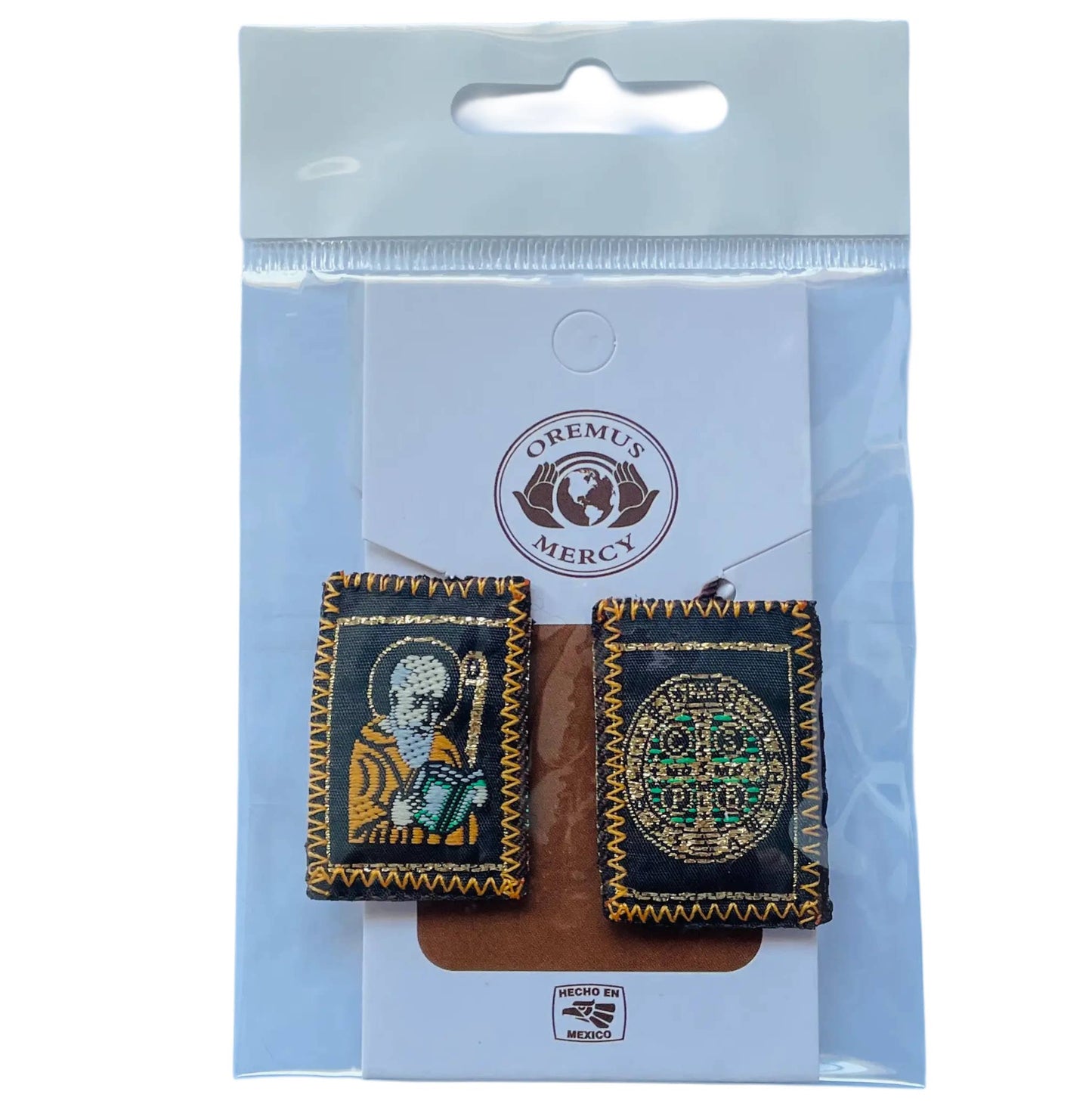 Handcrafted Brown Scapular with St. Benedict – Catholic Scapular & Faith Gift