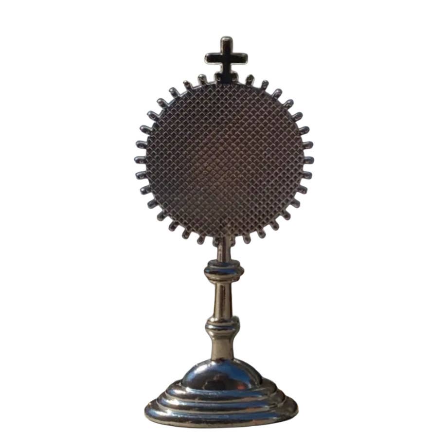 Mini Monstrance Statuette – Chrome Catholic Eucharistic Adoration Gift