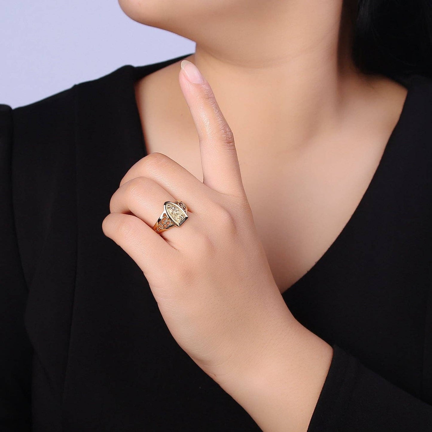 Catholic Our Lady of Guadalupe Virgin Mary Religious Ring sz 6 (adjustable)