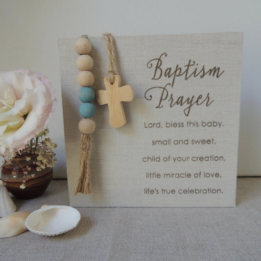 Baptism Prayer Plaque – Catholic Baby Baptism Gift