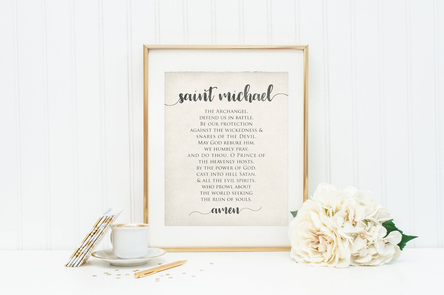 St. Michael Prayer Print – Elegant 8x10 Premium Card Stock