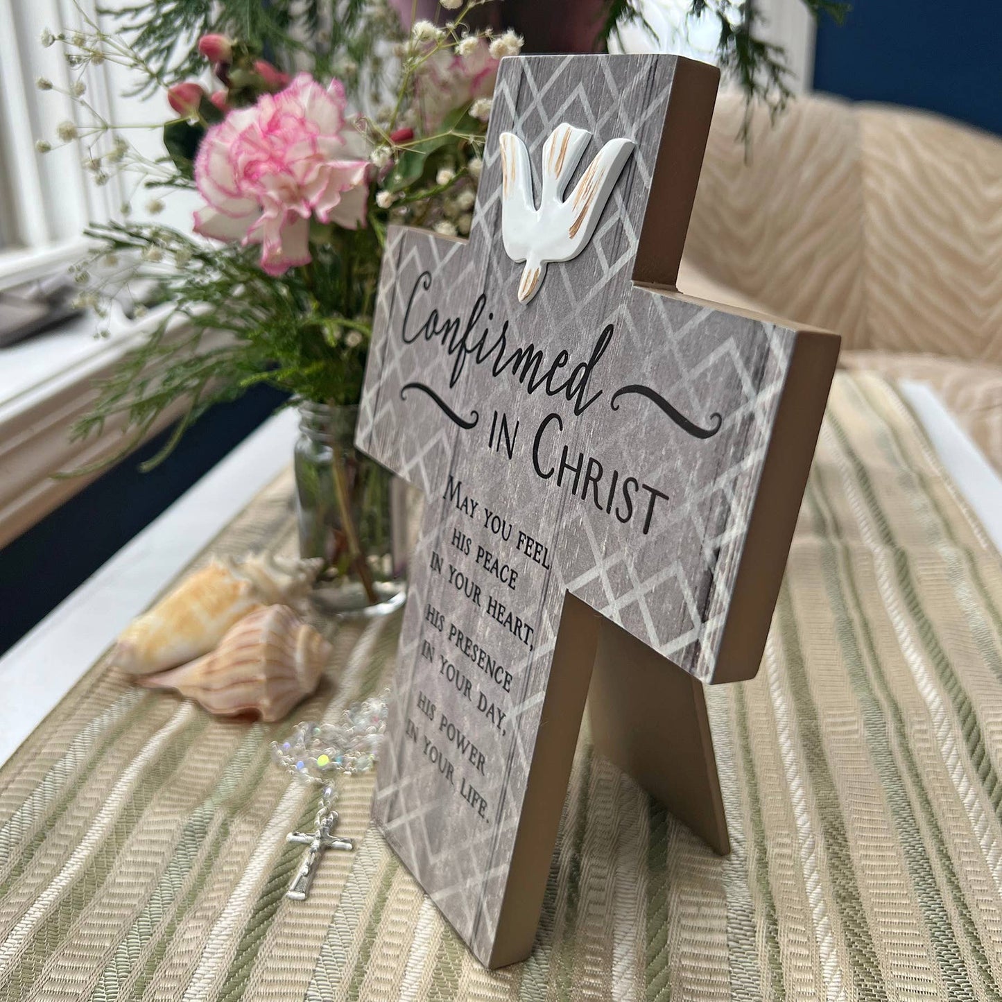 Catholic Confirmation Cross – Religious Keepsake Gift with Dove